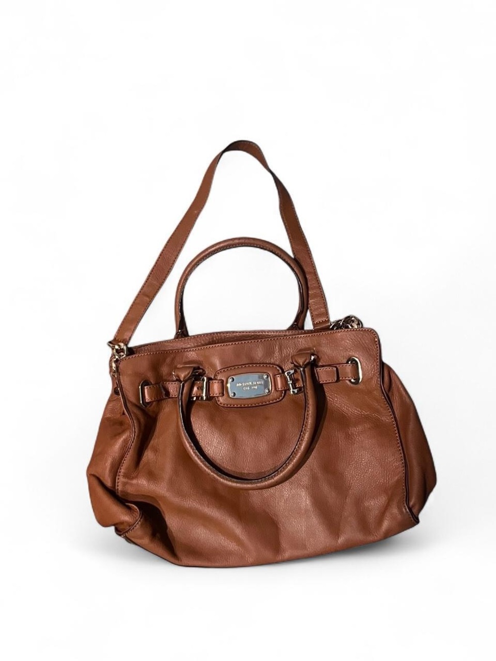 Michael Kors Chestnut Brown Leather Tote with Dual Handles